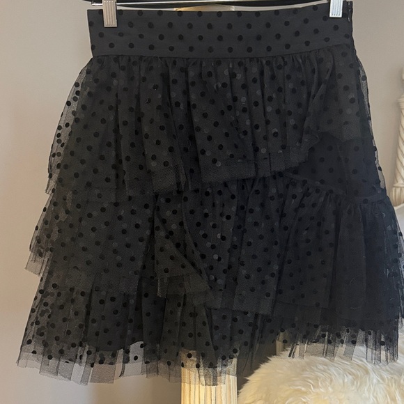 Zimmermann tiered Black Polka Dot Tulle MiniSkirt